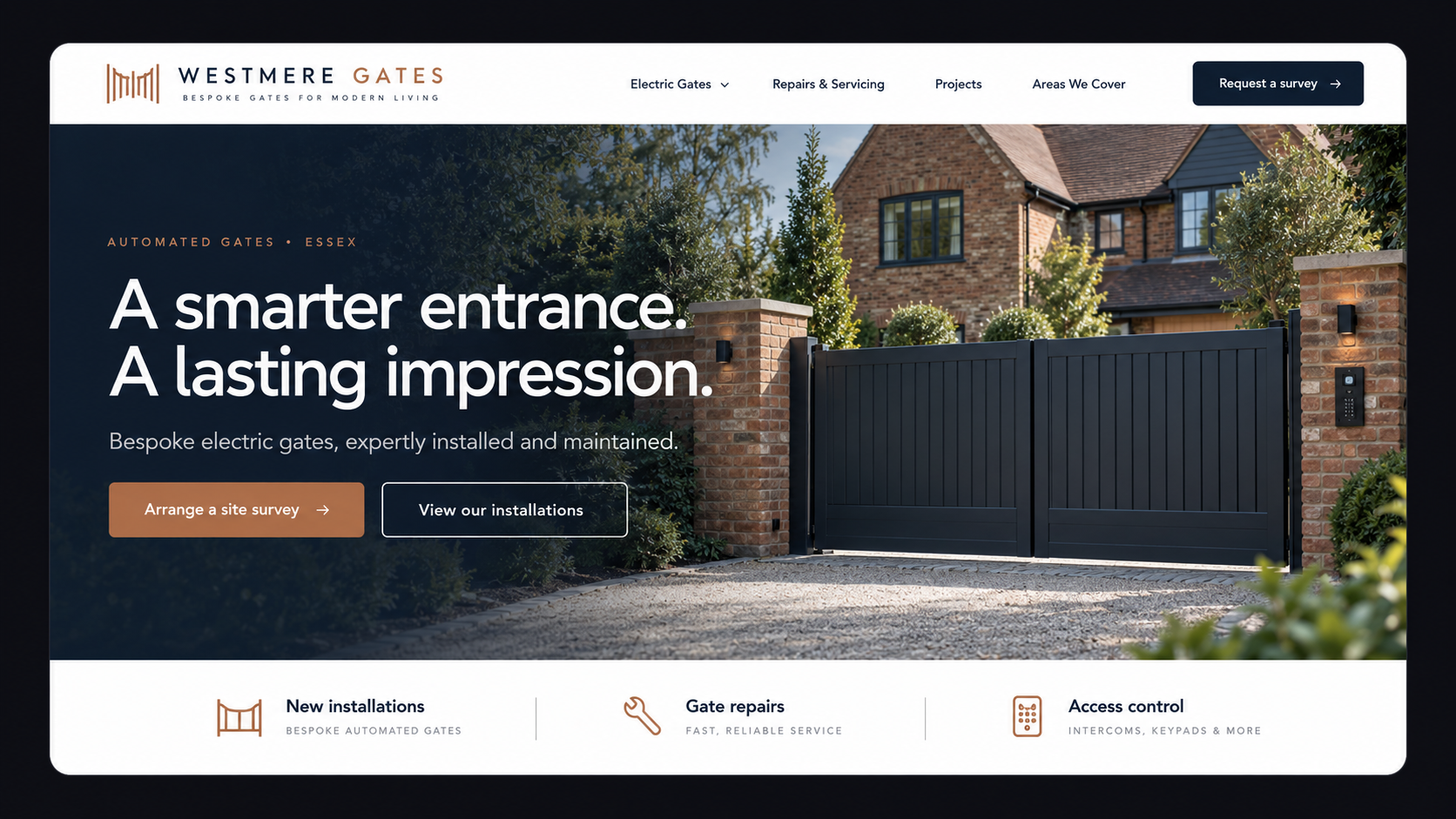 Westmere Gates website homepage